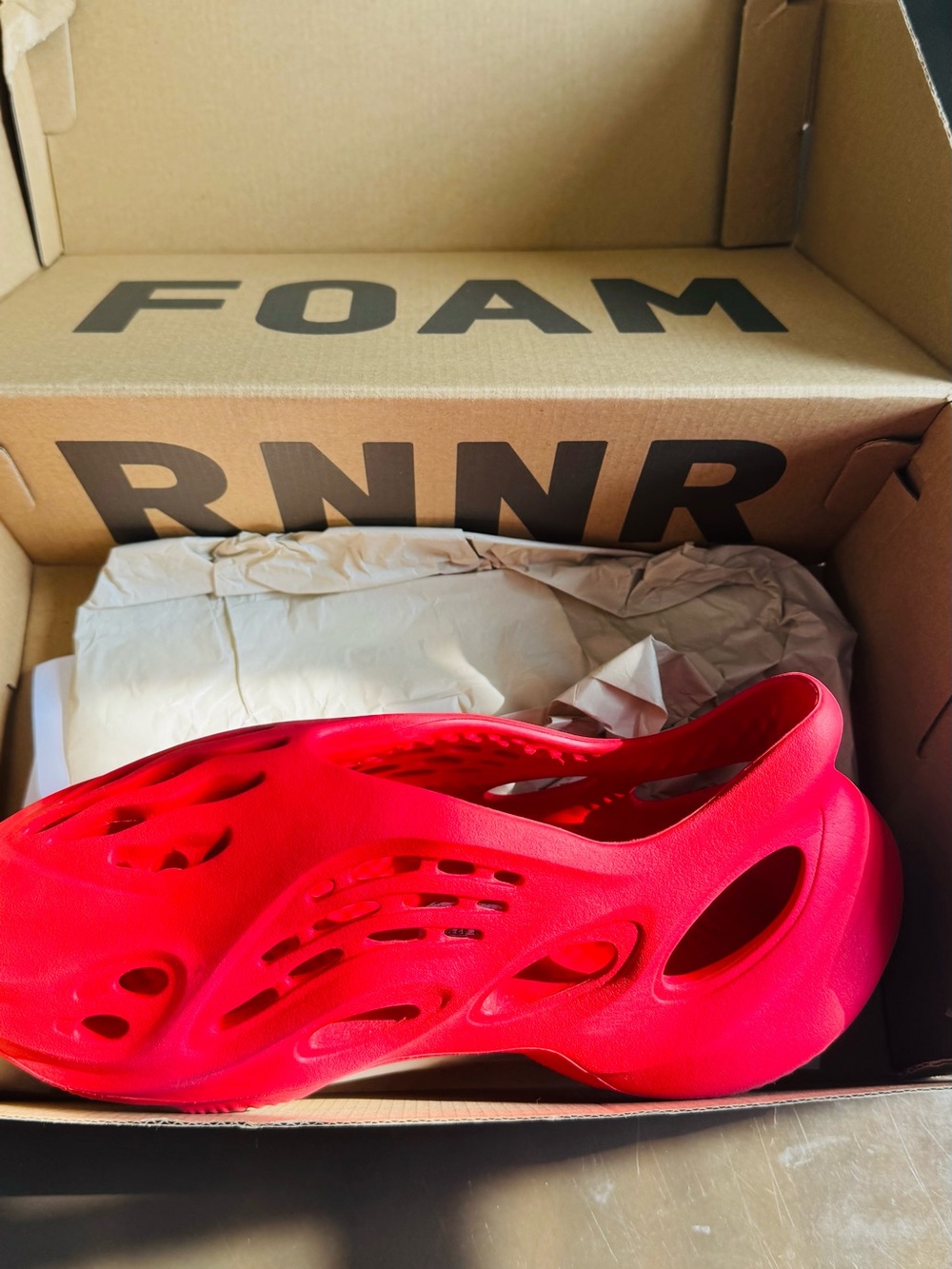 Yeezy Foam Runner Bright Red Slip-On Sneaker